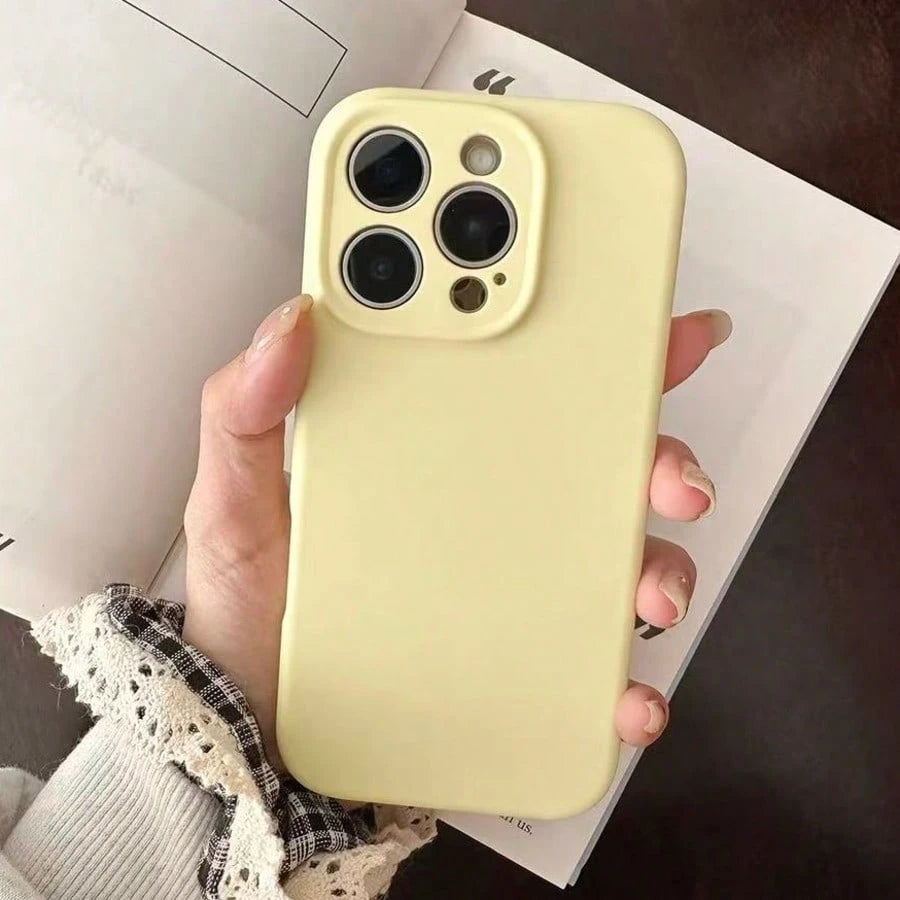 1pc Solid Color Silicone Lens Protection Phone Case Compatible With Apple 17 Pro Max, 17 Pro, 17 Air, 16, 15, 14, 13, 12 Pro Max, 11, Candy Color Full Coverage Protective Cover