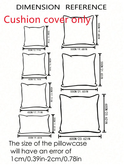 1pc Solid Color Throw Pillow Cover (Pillow Insert Not Included), Fabric Cushion Cover, Suitable For Living Room Sofa