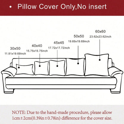 1pc Solid Color Throw Pillow Cover (Pillow Insert Not Included), Fabric Cushion Cover, Suitable For Living Room Sofa