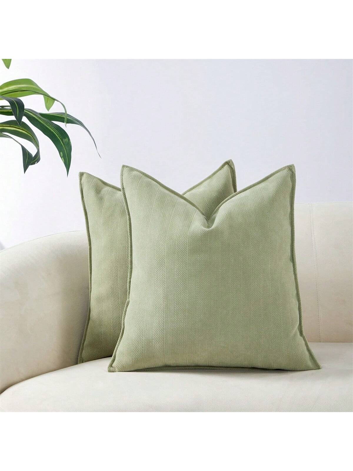 1pc Solid Colored Chenille Farmhouse Pillow Cover