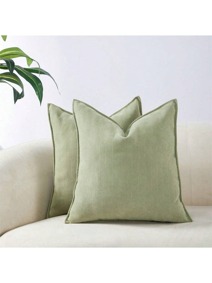 1pc Solid Colored Chenille Farmhouse Pillow Cover