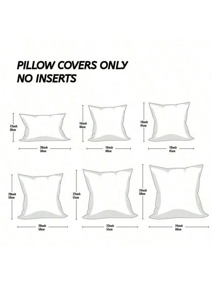 1pc Solid Colored Chenille Farmhouse Pillow Cover