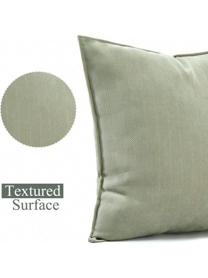 1pc Solid Colored Chenille Farmhouse Pillow Cover