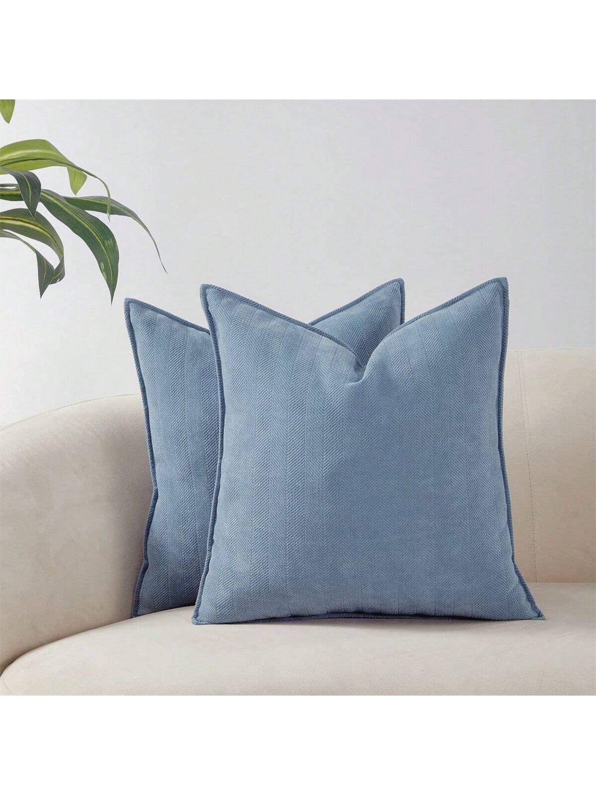 1pc Solid Colored Chenille Farmhouse Pillow Cover