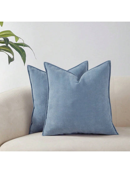 1pc Solid Colored Chenille Farmhouse Pillow Cover
