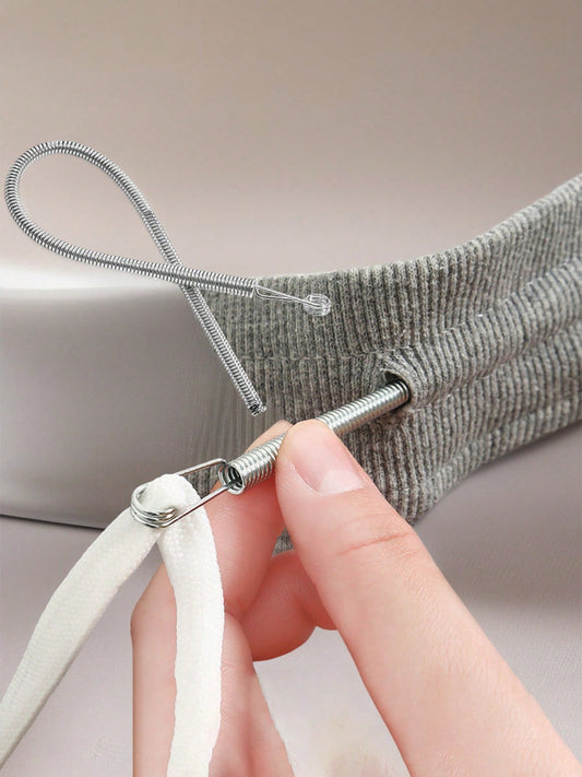 1pc Spring-Loaded Flexible Drawstring Replacement Tool| 2-In-1 Elastic Band Inserter For Pants, Hoodies & Skirts| Home Essentials Kit With Waistband Stringer, No-Sew DIY Helper| Christmas Gift For