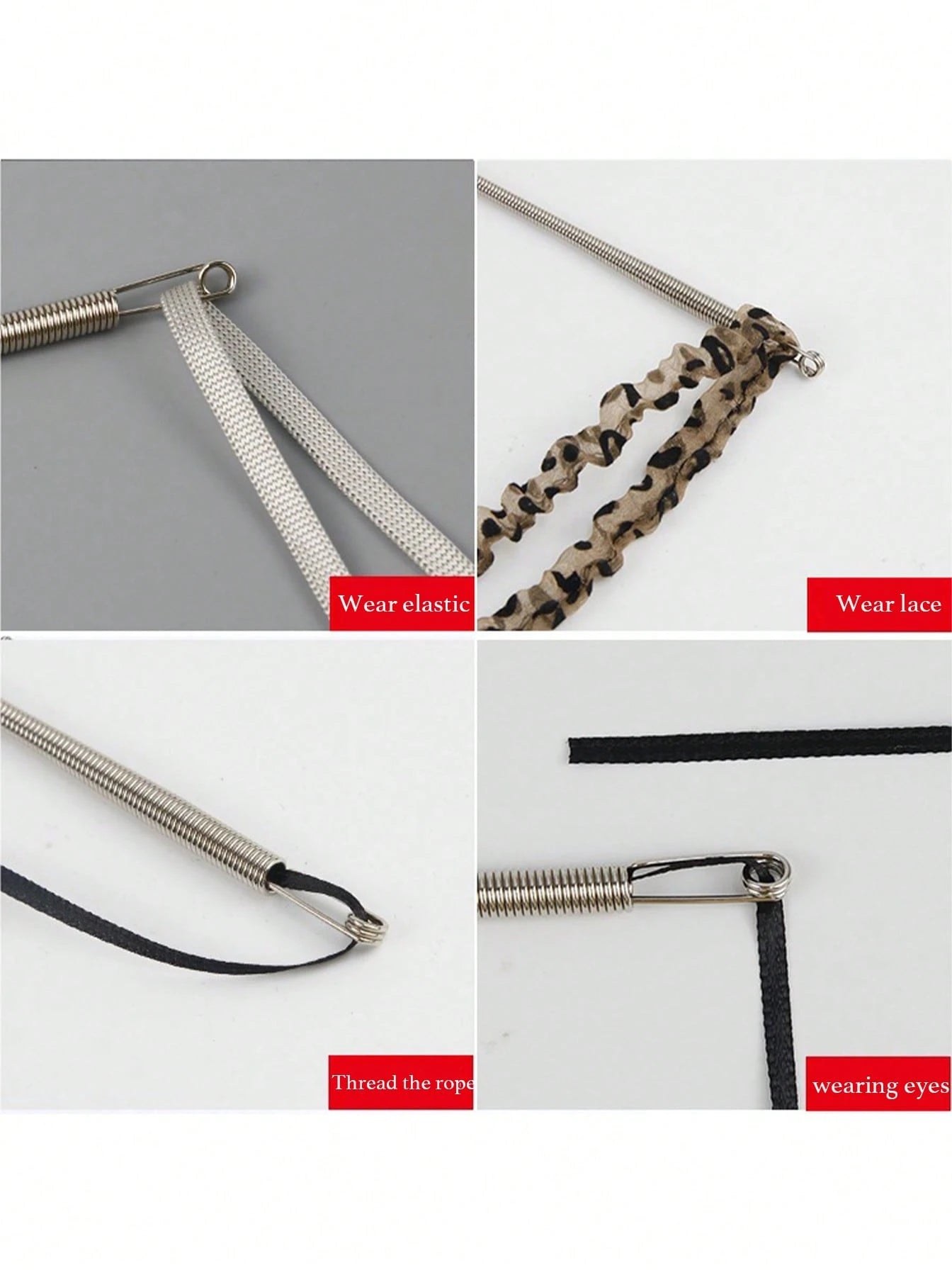 1pc Spring-Loaded Flexible Drawstring Replacement Tool| 2-In-1 Elastic Band Inserter For Pants, Hoodies & Skirts| Home Essentials Kit With Waistband Stringer, No-Sew DIY Helper| Christmas Gift For