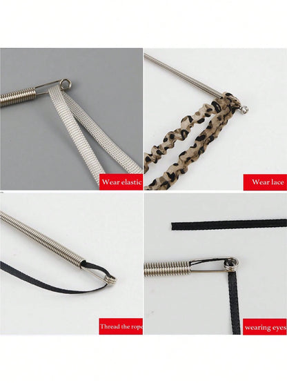 1pc Spring-Loaded Flexible Drawstring Replacement Tool| 2-In-1 Elastic Band Inserter For Pants, Hoodies & Skirts| Home Essentials Kit With Waistband Stringer, No-Sew DIY Helper| Christmas Gift For