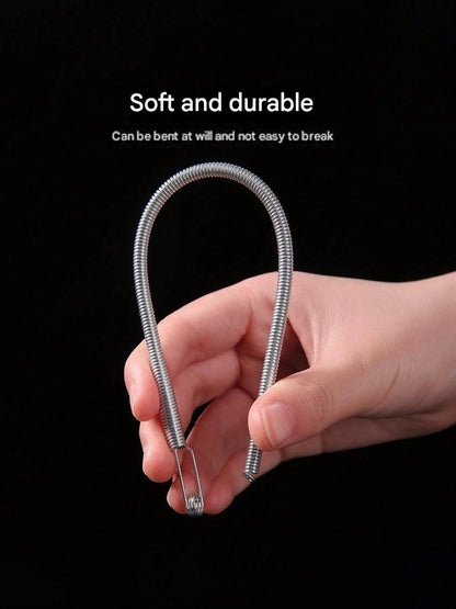 1pc Spring-Loaded Flexible Drawstring Replacement Tool| 2-In-1 Elastic Band Inserter For Pants, Hoodies & Skirts| Home Essentials Kit With Waistband Stringer, No-Sew DIY Helper| Christmas Gift For