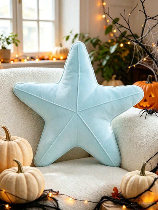 1pc Starfish Shaped Pillow, Cute Star Design, Soft Velvet Ocean Style, Aesthetic Home Decor, Beach Cushion, Pillow Cover, Seat Cushion, Dorm Bedroom Decoration, Living Room Decoration, Fall Thanksgivi