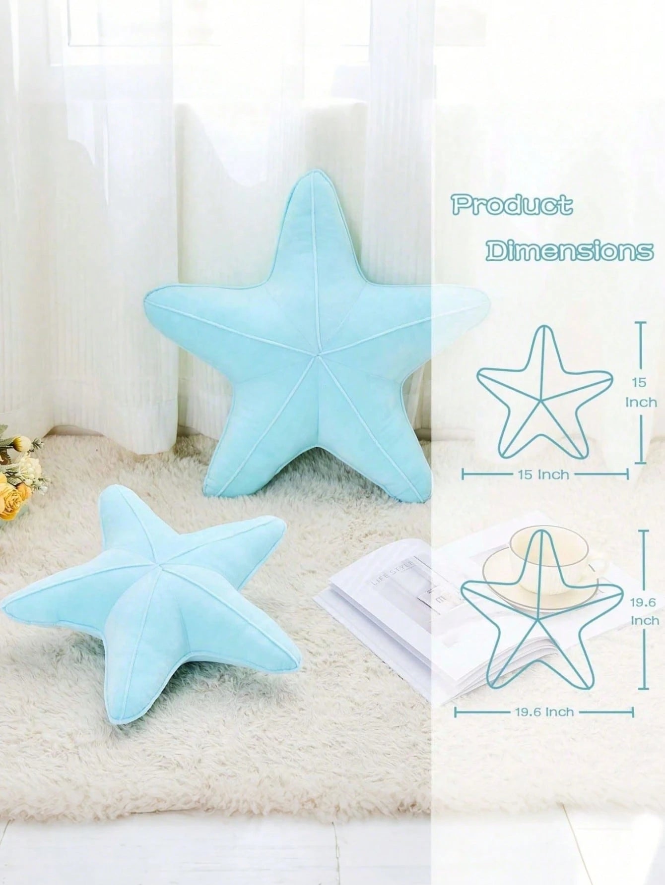 1pc Starfish Shaped Pillow, Cute Star Design, Soft Velvet Ocean Style, Aesthetic Home Decor, Beach Cushion, Pillow Cover, Seat Cushion, Dorm Bedroom Decoration, Living Room Decoration, Fall Thanksgivi