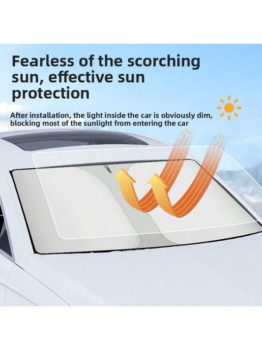 1pc Summer Car Comfort Shade- Front Windshield UV Protection, Heat Insulation And Light Blocking, Auto Accessories, Car Essential