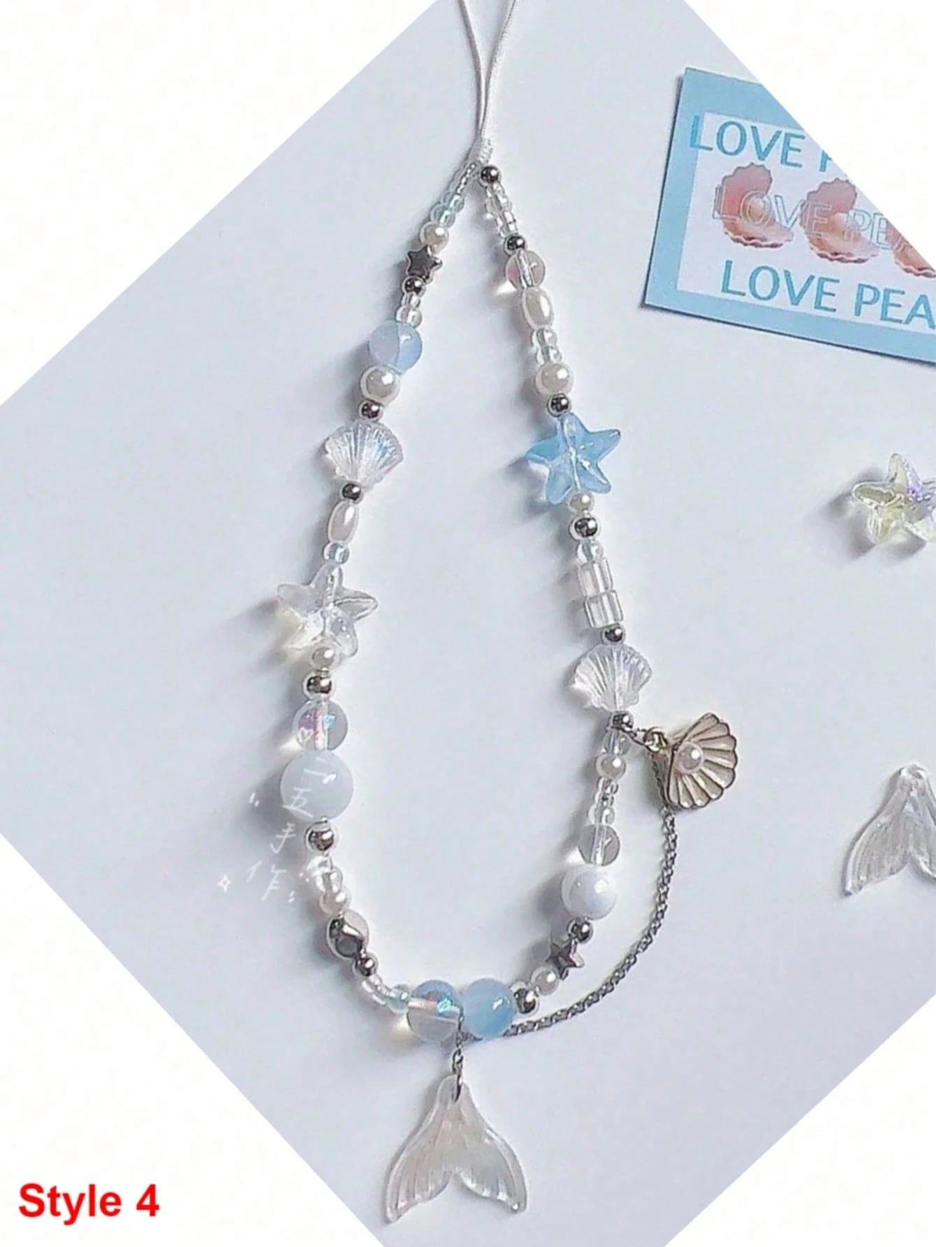 1pc Summer Shiny Crystal Pearl Bow Bracelet, Cute Bowknot Phone Strap, Camera Lanyard, Keychain, Elegant Ceramic Pearl Bracelet, Girly Phone Lanyard, Keychain, Earphone Cord, Tulip Pearl Colorful Bead