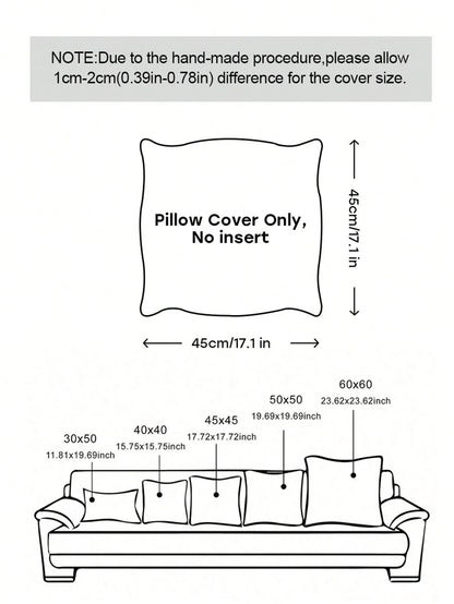 1pc, Tufted Colorful Ball, 45cm*45cm, Chenille Comfortable Modern Home Decor Pillowcase, Suitable For Sofa, Bed And Bedroom Decoration, Indoor And Outdoor Use, Pillow Insert Not Included