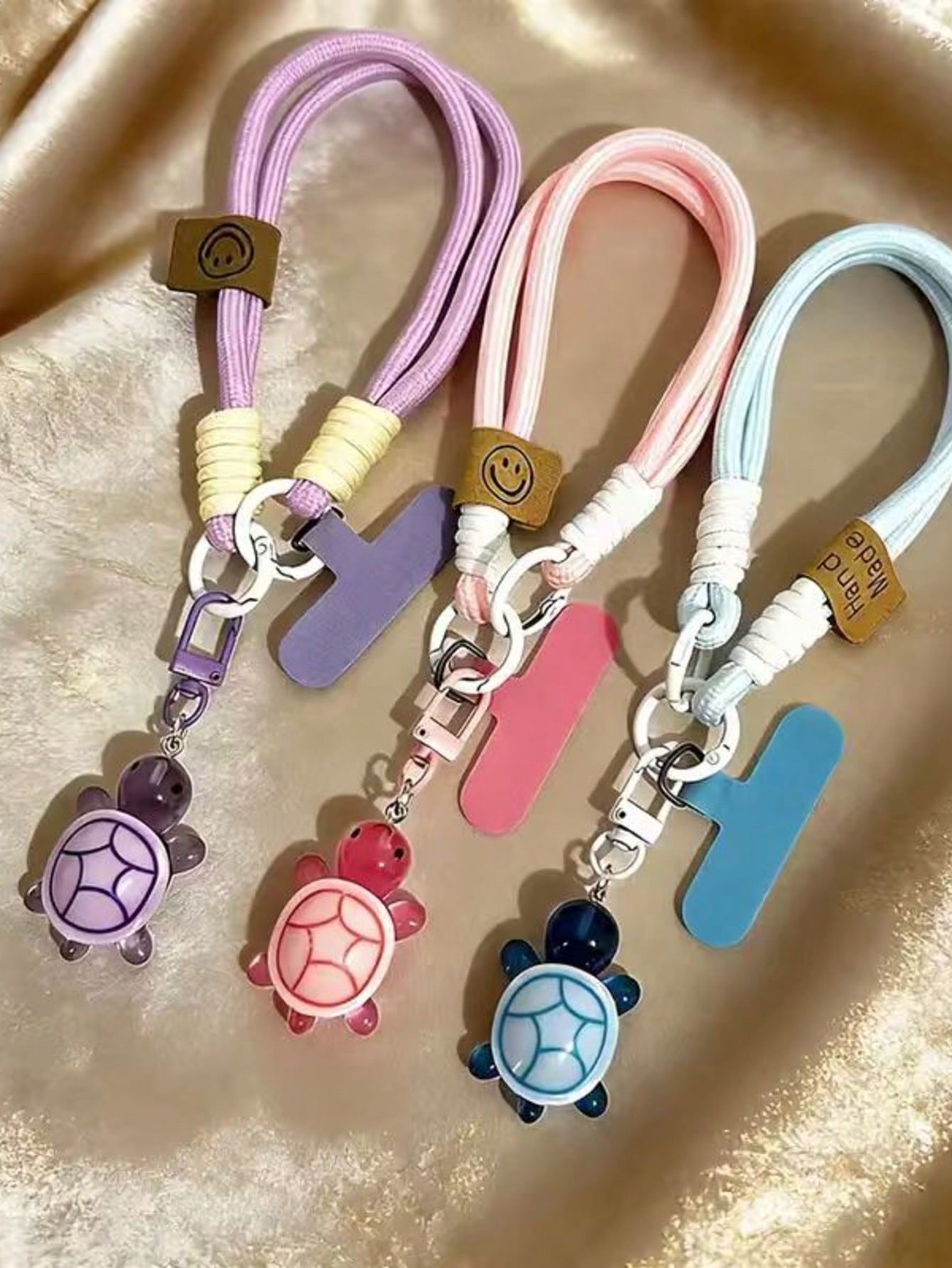 1pc Turtle Pendant Phone Lanyard, Universal Handmade Wrist Strap For Phone, Camera, Keys, Cute Turtle Pendant Keychain Accessory, Multi-Color Packaging With Clip Anti-Loss