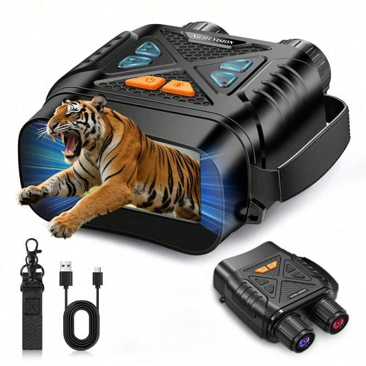 1PC Ultra-High-Definition 4K Night Vision Binoculars- Large Screen Low-Light Full-Color Infrared Outdoor Digital Telescope For Night Wildlife & Camping