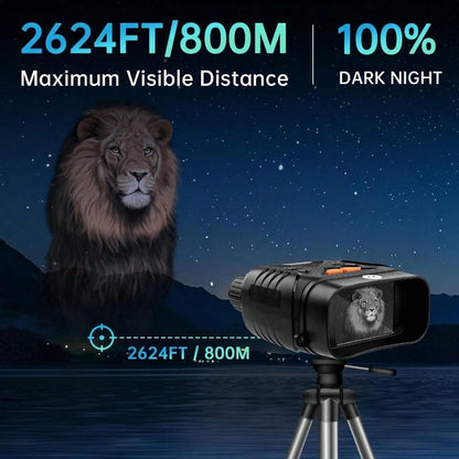 1PC Ultra-High-Definition 4K Night Vision Binoculars- Large Screen Low-Light Full-Color Infrared Outdoor Digital Telescope For Night Wildlife & Camping