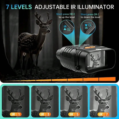 1PC Ultra-High-Definition 4K Night Vision Binoculars- Large Screen Low-Light Full-Color Infrared Outdoor Digital Telescope For Night Wildlife & Camping