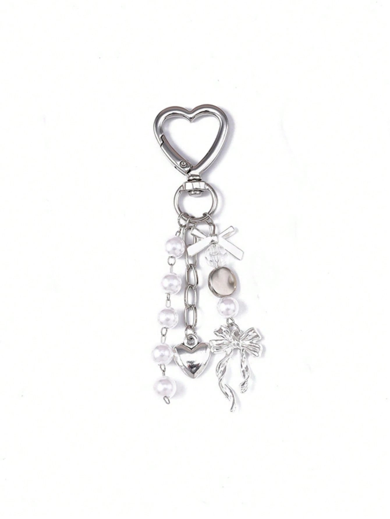 1pc Unisex Faux Pearl Bow Keychain Pendant Beach Series Gift For Friends Key Chain Accessory Car Accessories For Women Keychain For Bag