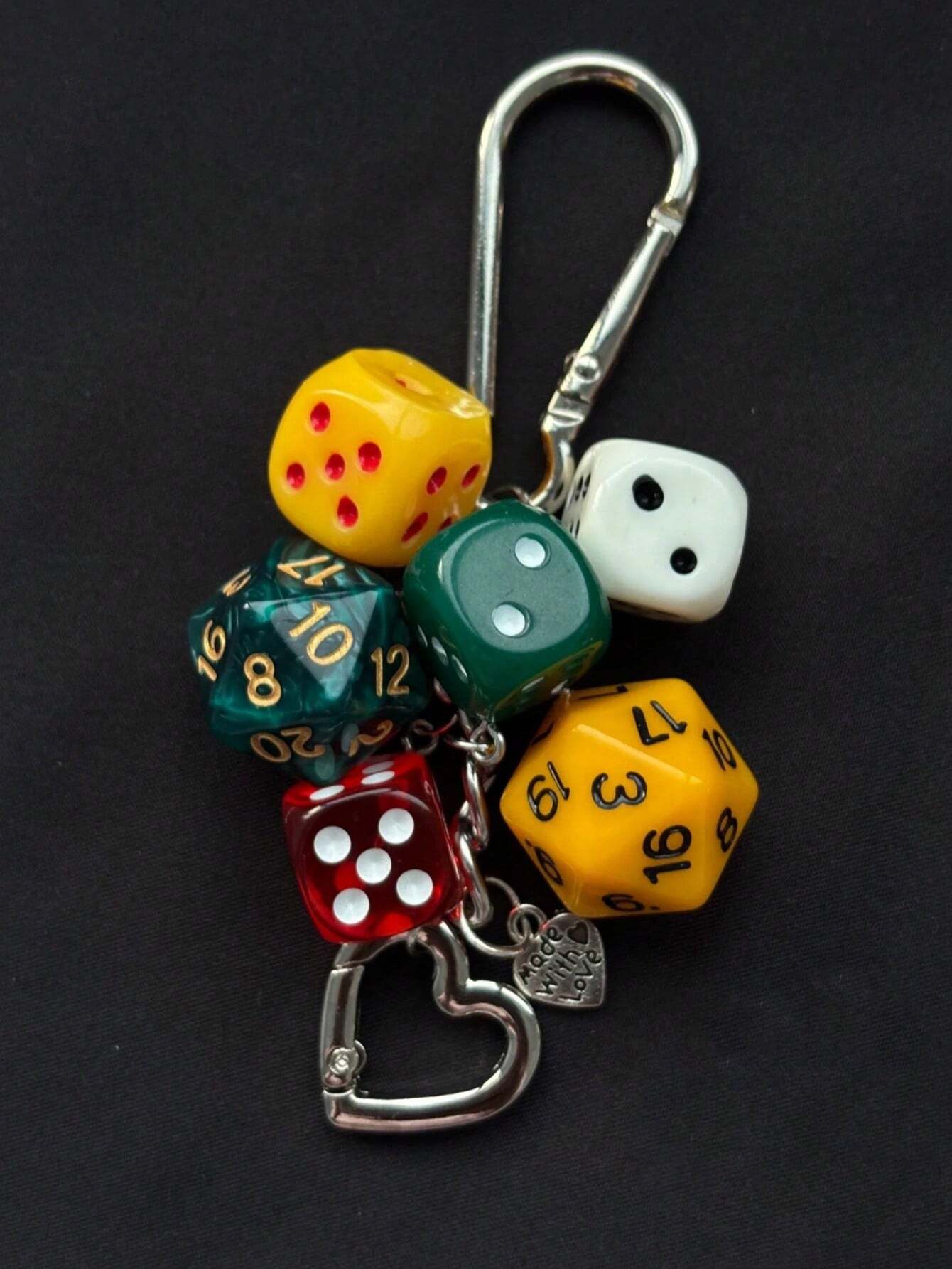 1pc Unisex Handmade Fate Dice Keychain Personalized Subculture Y2K Accessory Contrast Color Bag Hanging Decor Keychain Accessories Small Gifts Y2K Thanksgiving