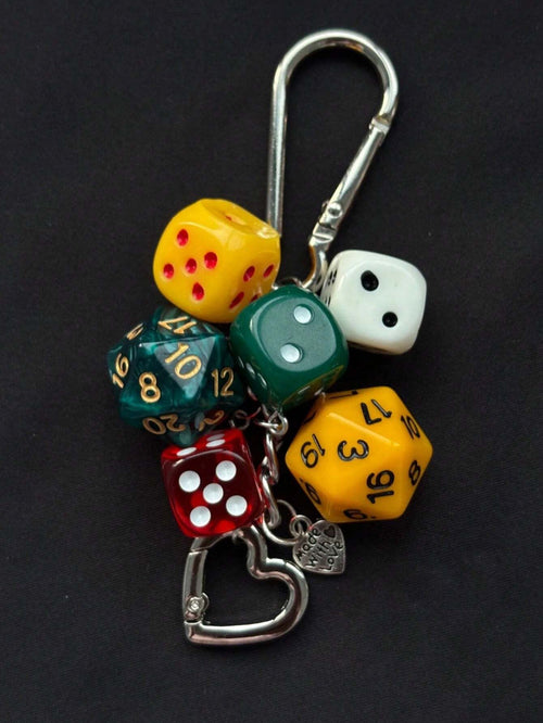 1pc Unisex Handmade Fate Dice Keychain Personalized Subculture Y2K Accessory Contrast Color Bag Hanging Decor Keychain Accessories Small Gifts Y2K Thanksgiving