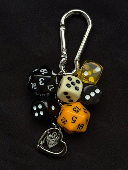 1pc Unisex Handmade Fate Dice Keychain Personalized Subculture Y2K Accessory Contrast Color Bag Hanging Decor Keychain Accessories Small Gifts Y2K Thanksgiving