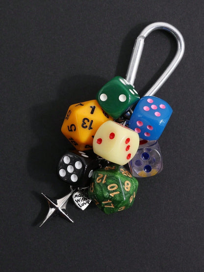 1pc Unisex Handmade Fate Dice Keychain Personalized Subculture Y2K Accessory Contrast Color Bag Hanging Decor Keychain Accessories Small Gifts Y2K Thanksgiving