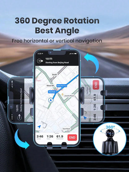 1pc Universal Black ABS Multifunctional Car Phone Holder, Air Vent Mount, Navigation