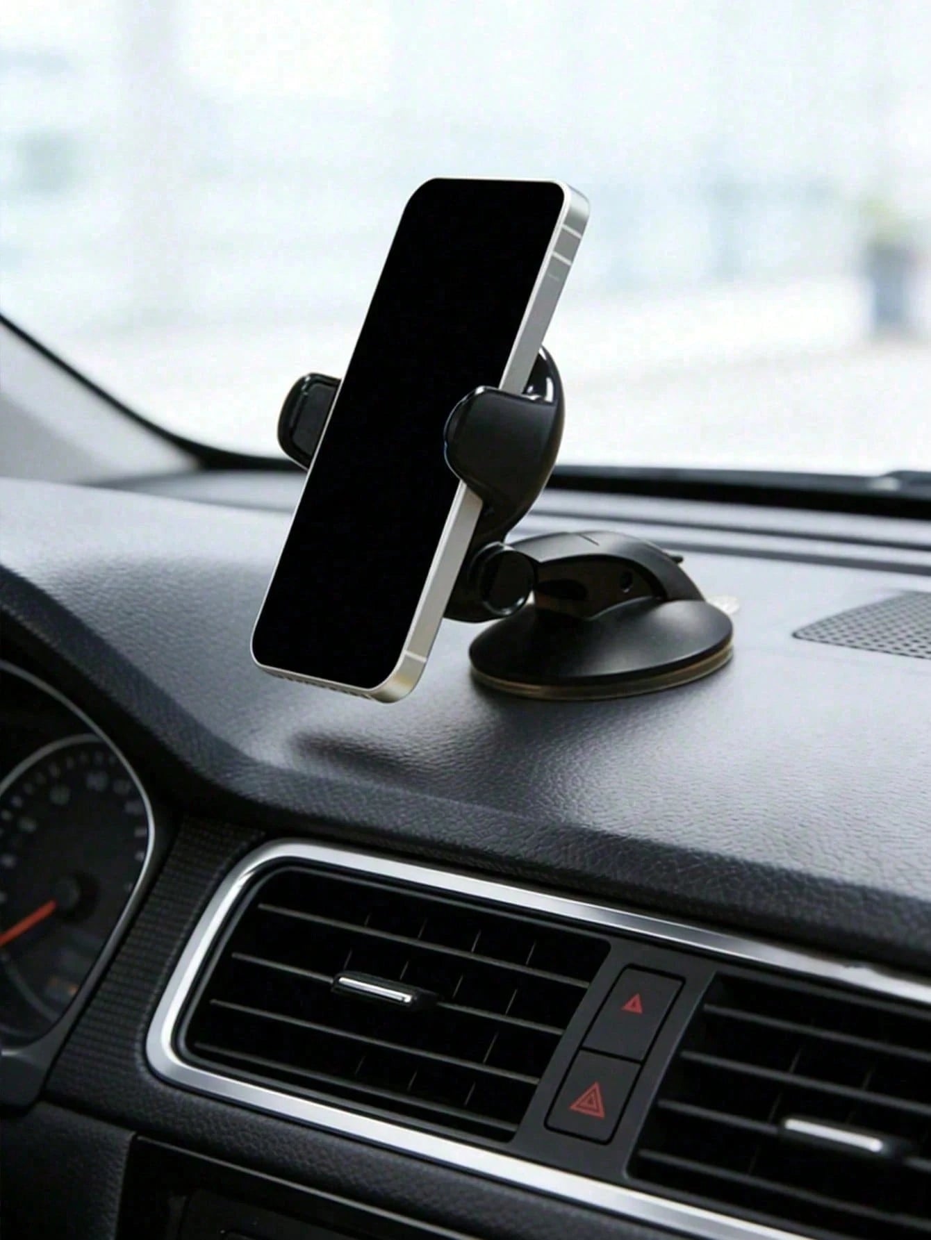 1pc Universal Car Dashboard Phone Holder, With Washable Gel Suction Cup, 360° Rotation One-Click Lock, Stable And Reusable, Suitable For All Phones, GPS And Dash Cams, Compatible With Cars And Trucks