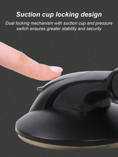 1pc Universal Car Dashboard Phone Holder, With Washable Gel Suction Cup, 360° Rotation One-Click Lock, Stable And Reusable, Suitable For All Phones, GPS And Dash Cams, Compatible With Cars And Trucks