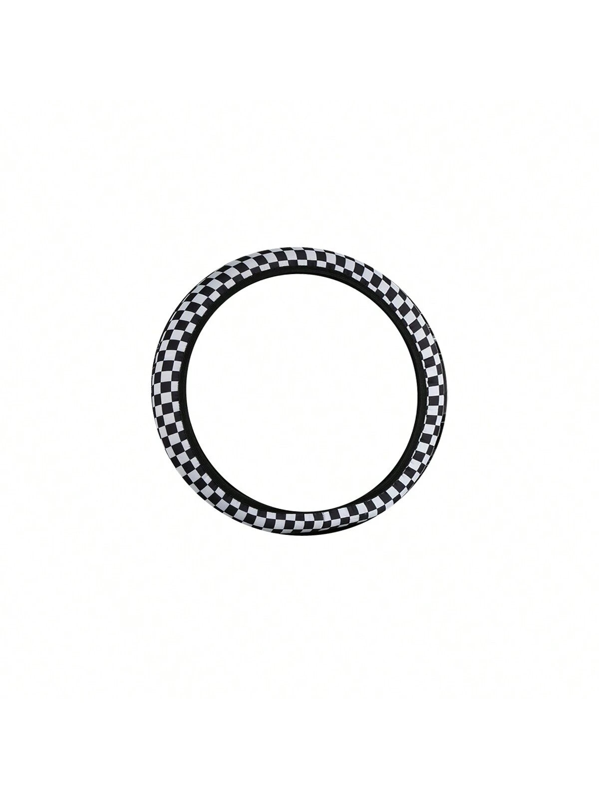 1pc Universal Car Steering Wheel Cover, Four Seasons Breathable Sweat-Proof Anti-Slip Cute Cartoon Checker Checkerboard Color Splicing Web Celebrity Car Handle Cover, Good Touch, Four Seasons Universa