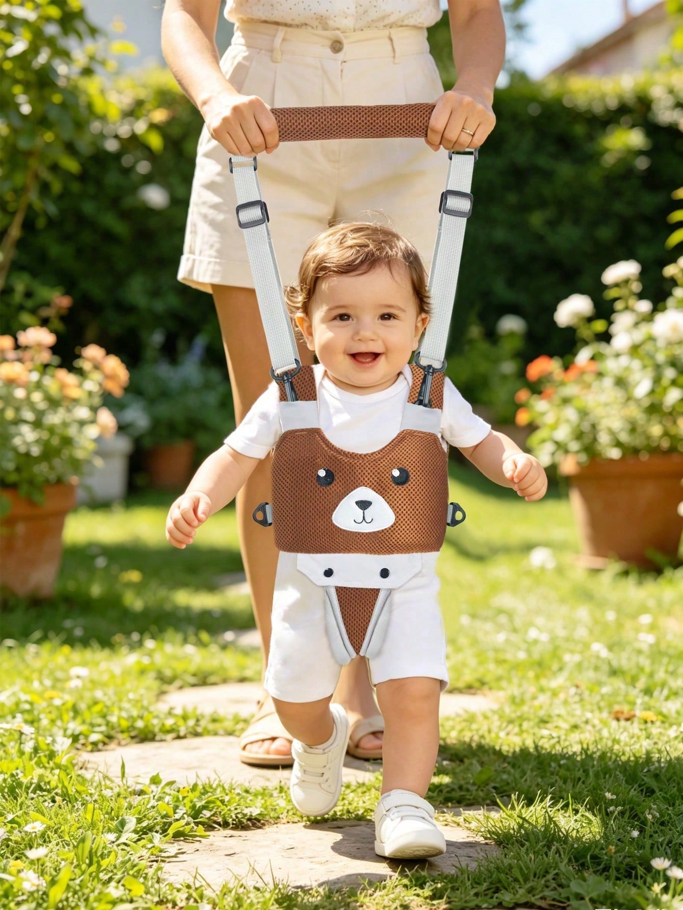 1pc Upgraded Breathable Mesh Baby Walking Harness- Baby Walking Carrier- Handheld Toddler Walking Assistant- Toddler Baby Walking Support Belt- Children Baby Walking Learning Support Training Tool