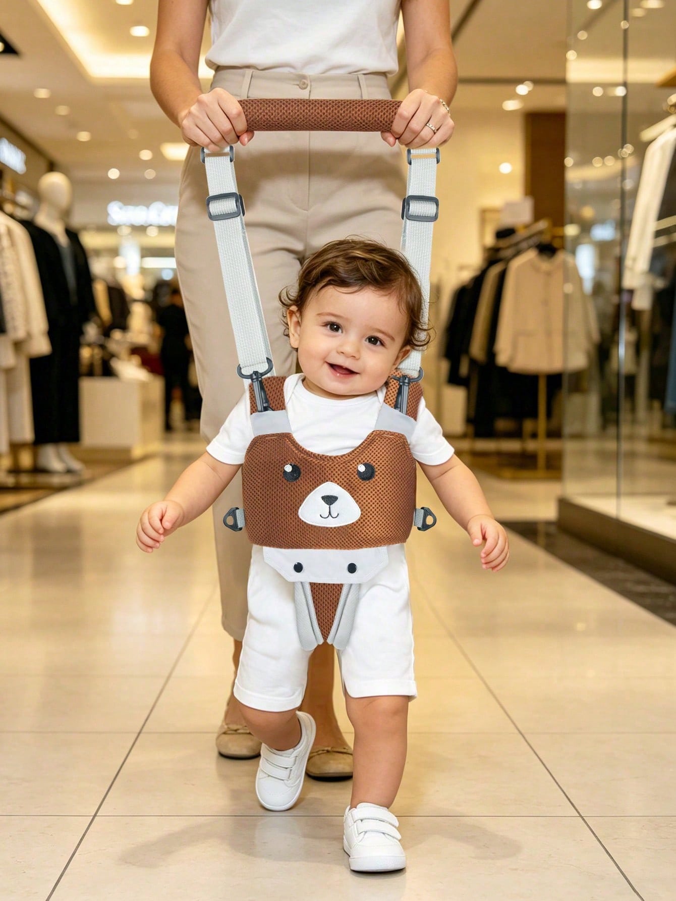 1pc Upgraded Breathable Mesh Baby Walking Harness- Baby Walking Carrier- Handheld Toddler Walking Assistant- Toddler Baby Walking Support Belt- Children Baby Walking Learning Support Training Tool