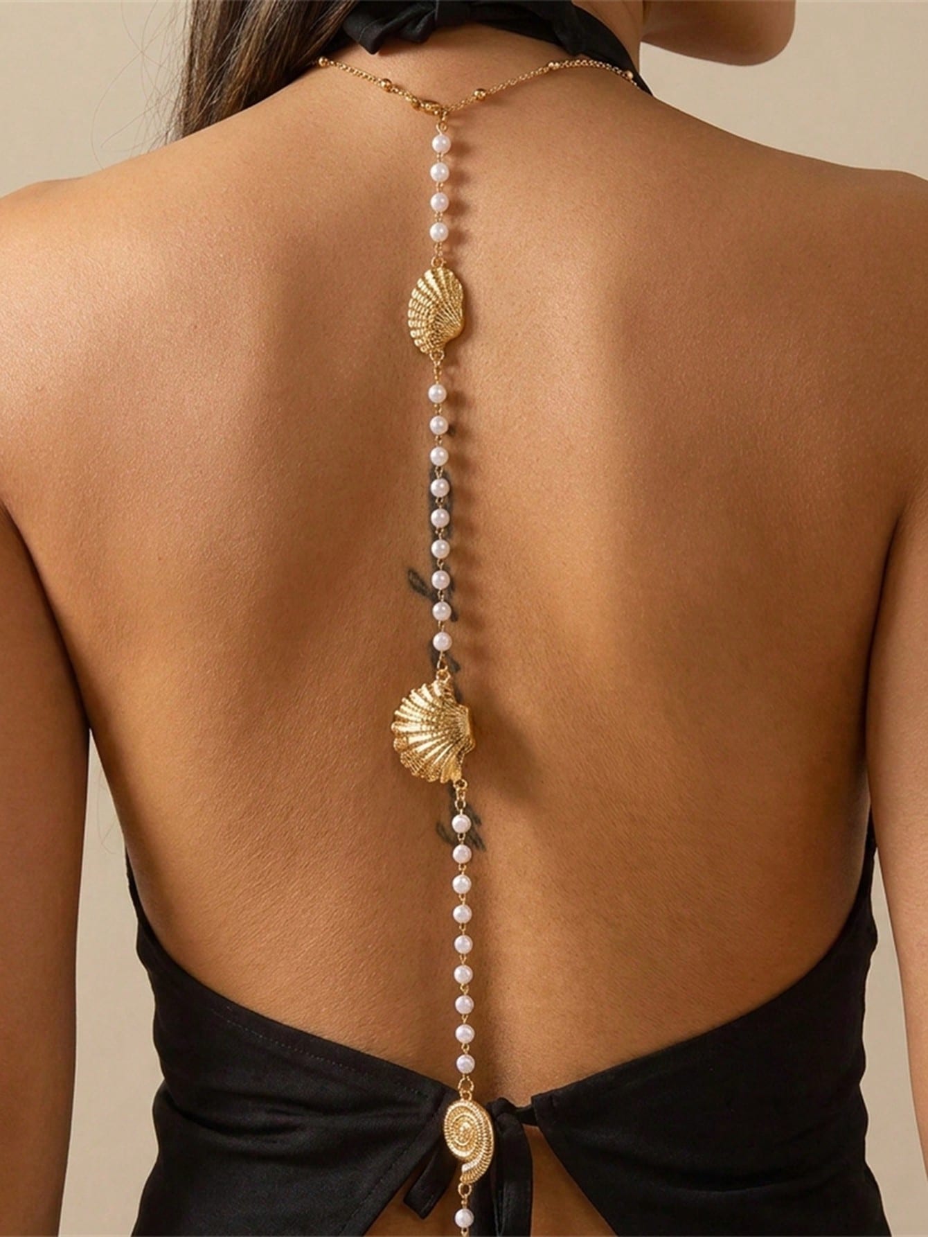 1pc Vacation Style Starfish Seashell Random Pearl Quantity Based On Size Length Jewelry Back Chain