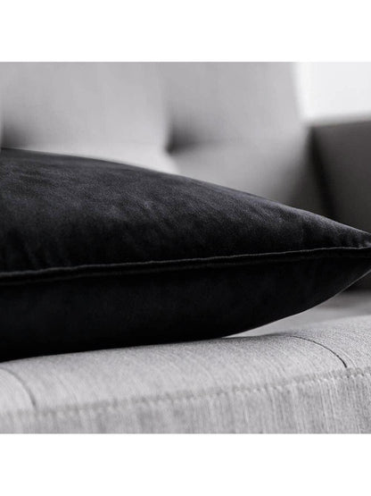 1pc Velvet Piped Square Cushion Cover, Solid Color For Sofa, Bedroom, Car, Size 18 X 18 Inch/45 X 45cm