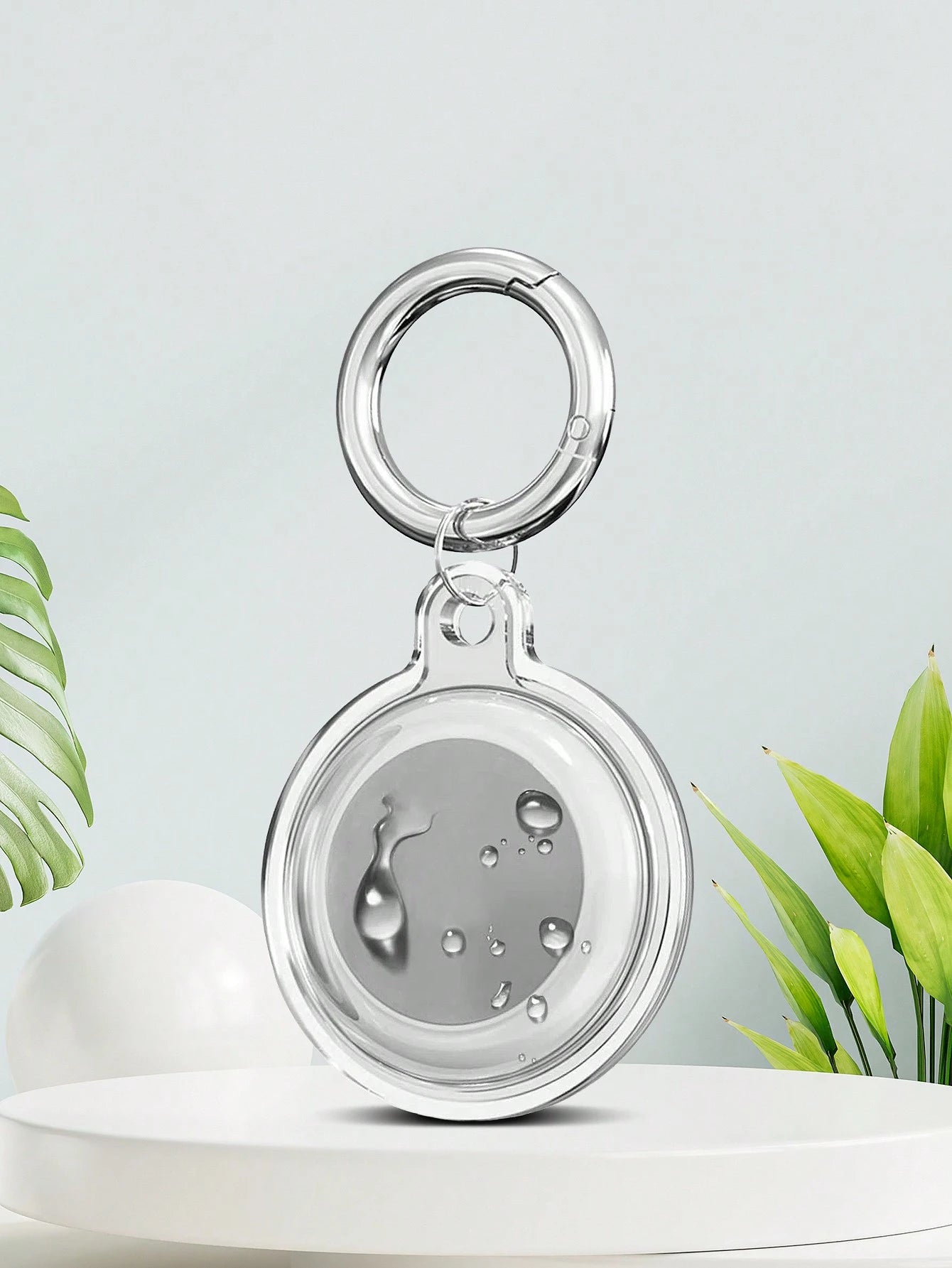 1pc Waterproof Protection Case Keychain Compatible With Apple AirTag Locator Tracker, Full Protective TPU Cover