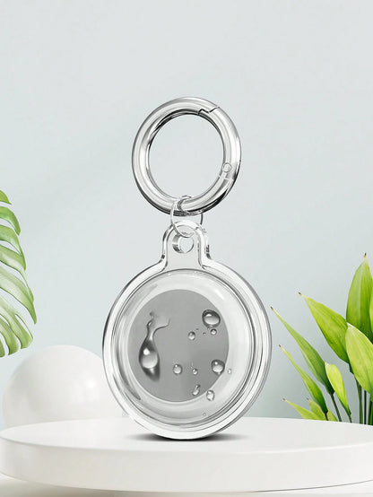 1pc Waterproof Protection Case Keychain Compatible With Apple AirTag Locator Tracker, Full Protective TPU Cover
