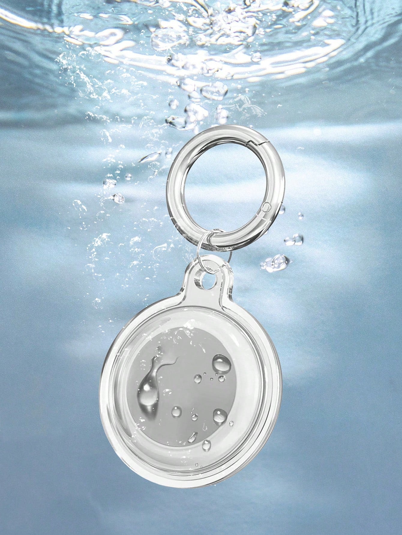1pc Waterproof Protection Case Keychain Compatible With Apple AirTag Locator Tracker, Full Protective TPU Cover
