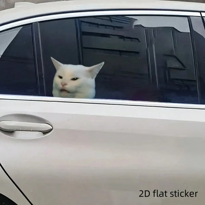 1pc Whimsical Funny Cat Sticker; Suitable For Car Window, Bumper, Laptop, Helmet, Motorcycle, Etc. Animal Pet Gift| Travel Fun| Funny Sticker| Easy To Apply| Excellent Experience