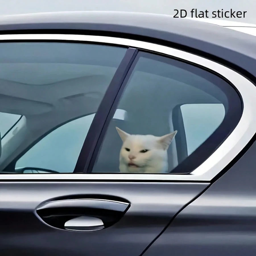 1pc Whimsical Funny Cat Sticker; Suitable For Car Window, Bumper, Laptop, Helmet, Motorcycle, Etc. Animal Pet Gift| Travel Fun| Funny Sticker| Easy To Apply| Excellent Experience