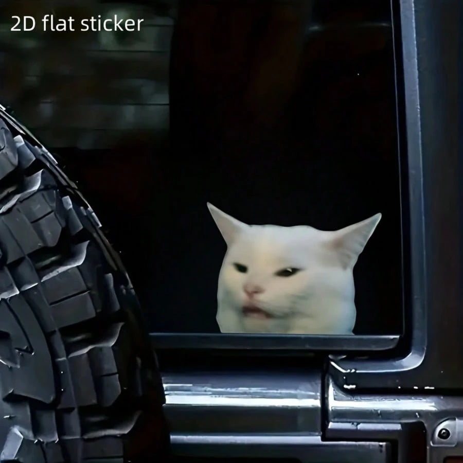 1pc Whimsical Funny Cat Sticker; Suitable For Car Window, Bumper, Laptop, Helmet, Motorcycle, Etc. Animal Pet Gift| Travel Fun| Funny Sticker| Easy To Apply| Excellent Experience