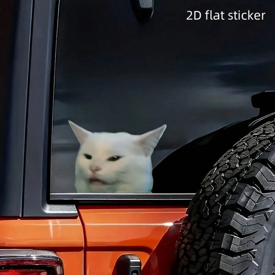 1pc Whimsical Funny Cat Sticker; Suitable For Car Window, Bumper, Laptop, Helmet, Motorcycle, Etc. Animal Pet Gift| Travel Fun| Funny Sticker| Easy To Apply| Excellent Experience