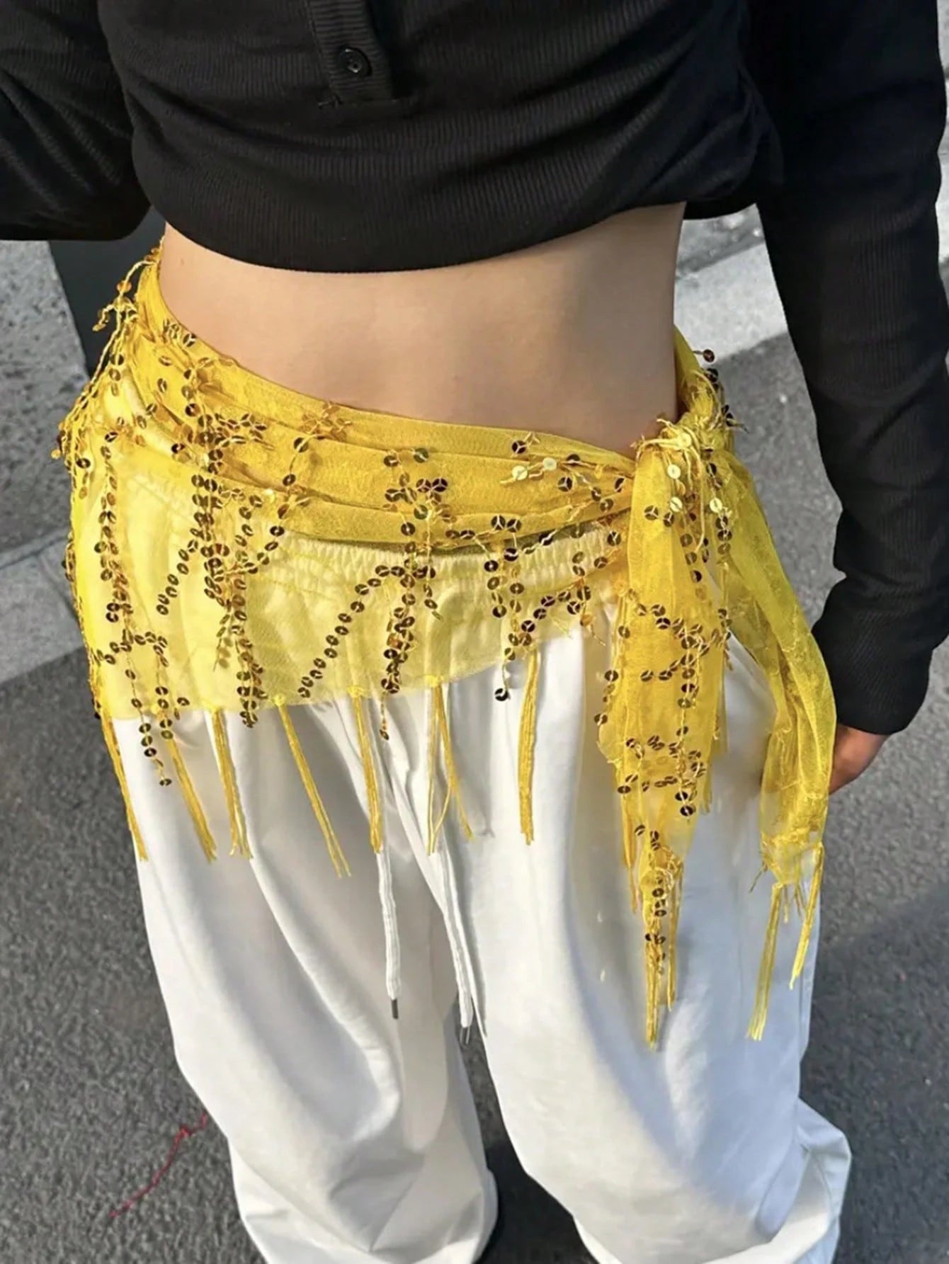 1pc Women's Belly Dance Costume Sequin Tassel Triangle Belly Dance Hip Scarf Women's Thai//Arabic Dance Skirt Belt