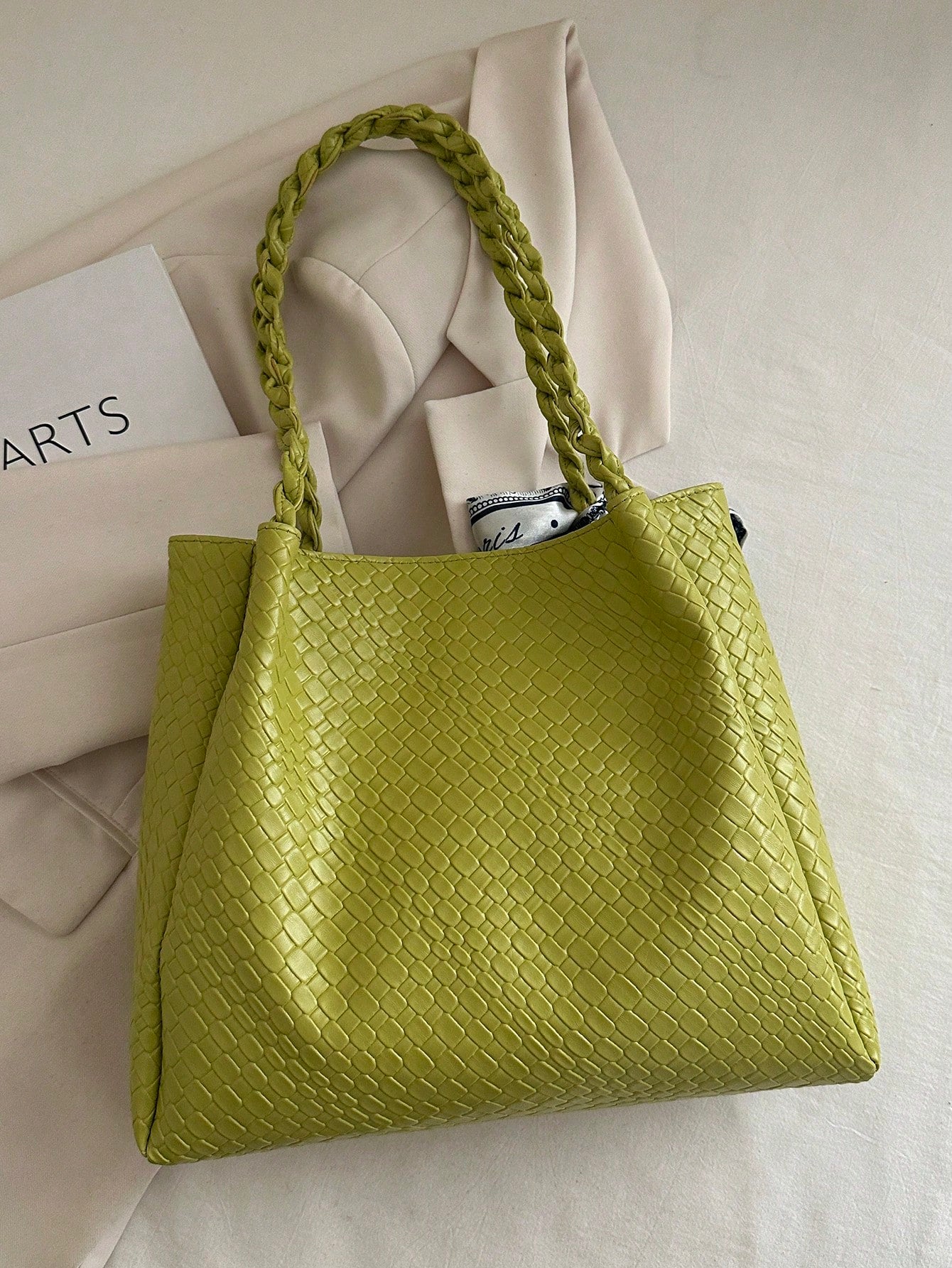 1pc Women's Casual Commute Tote Bag, Large Capacity, 2025 New Solid Color Minimalist Design, Versatile Shoulder Bag, Unique Embossed Pattern, Comfortable Strap, Suitable For University, Shopping, Outi