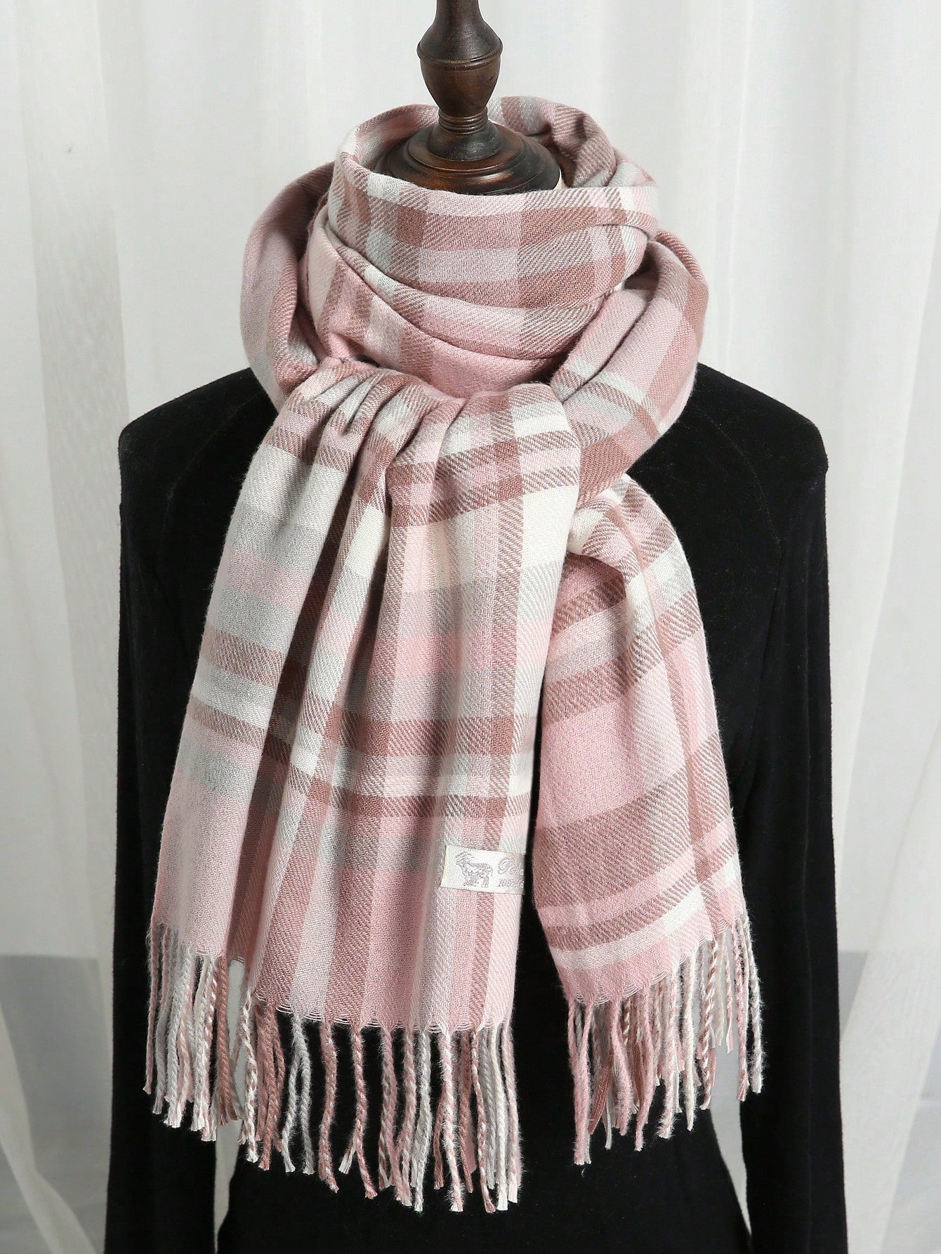 1pc Women's Fashion Korean Plaid Scarf, Autumn And Winter Warm Fashion Fringe Student Scarf, Thick Long Scarf For Male Couple Shawls