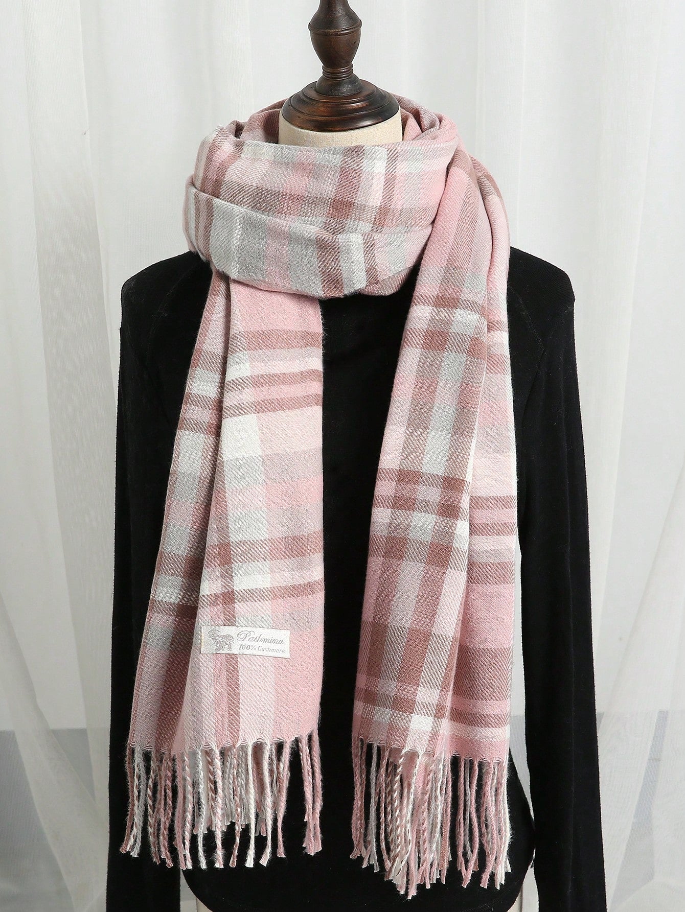 1pc Women's Fashion Korean Plaid Scarf, Autumn And Winter Warm Fashion Fringe Student Scarf, Thick Long Scarf For Male Couple Shawls