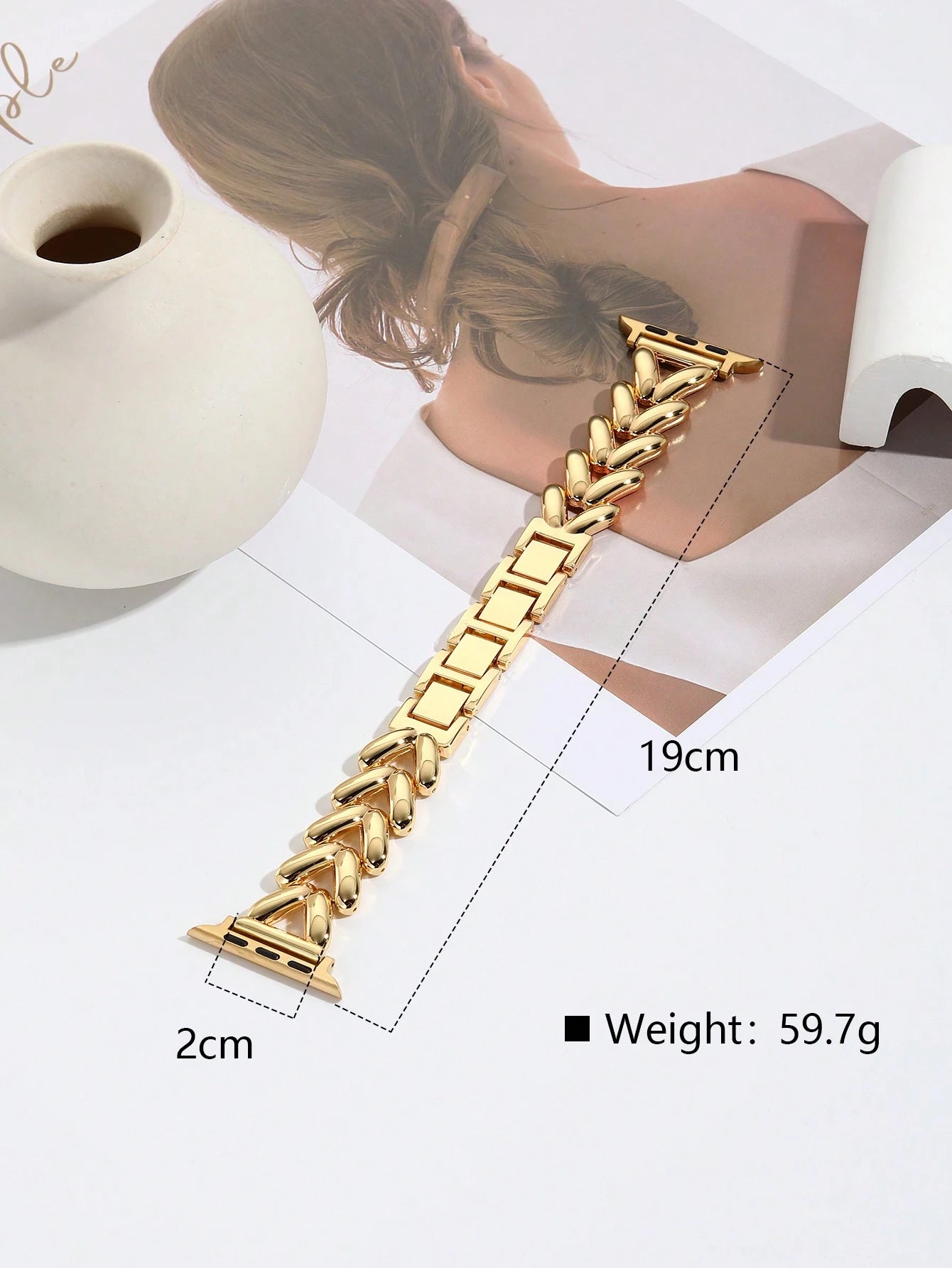 1pc Women's Fashionable V-Shaped Metal Watch Band, Fits 45/49/38/40/41/42/44mm, Compatible With Apple Watch Ultra/SE/8/7/6/5/4/3/2/1, Suitable As Student Back-To-School Gift