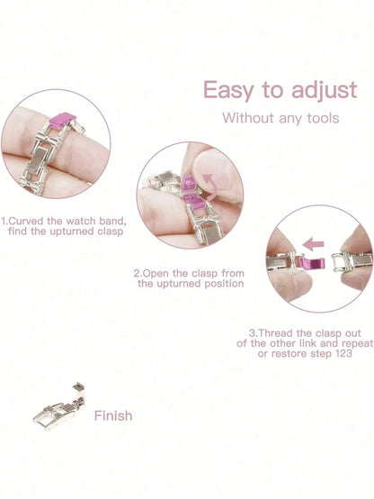 1pc Women's Fashionable V-Shaped Metal Watch Band, Fits 45/49/38/40/41/42/44mm, Compatible With Apple Watch Ultra/SE/8/7/6/5/4/3/2/1, Suitable As Student Back-To-School Gift