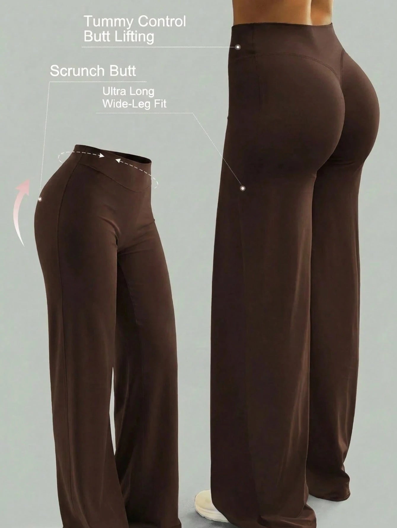 1pc Women's Solid Color Yoga Wide Leg Pants, Comfortable Slim-Fit Versatile, Suitable For Running, Fitness And Yoga Sports