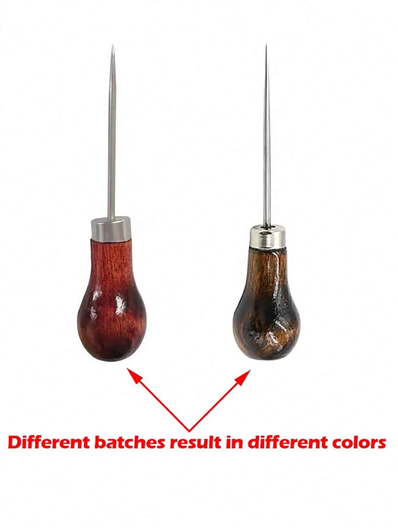 1pc Wooden Handle Gourd Awl Suitable For Leather Stamping Or DIY Handmade